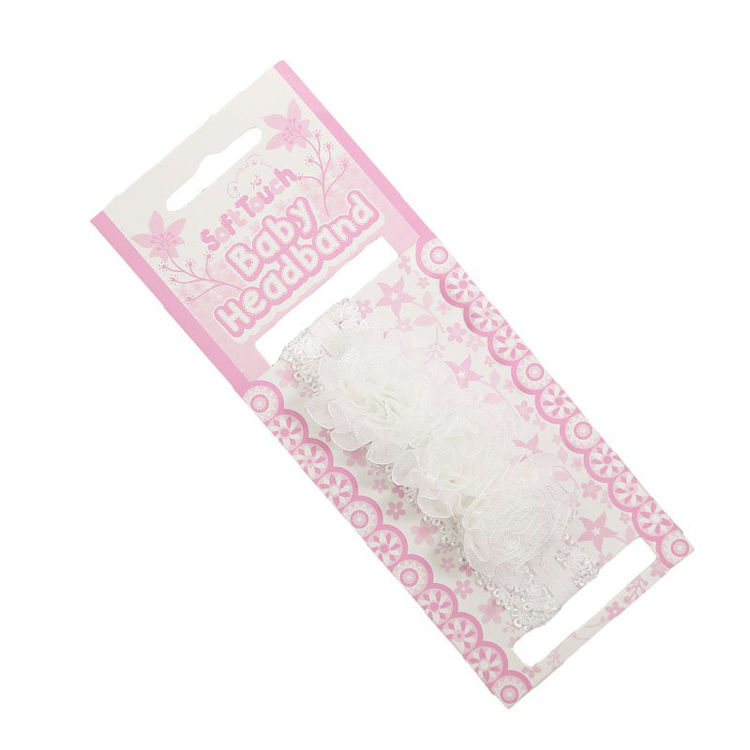 Picture of HB90-W: 6921 – WHITE LACE HEADBAND W/3 FLOWERS